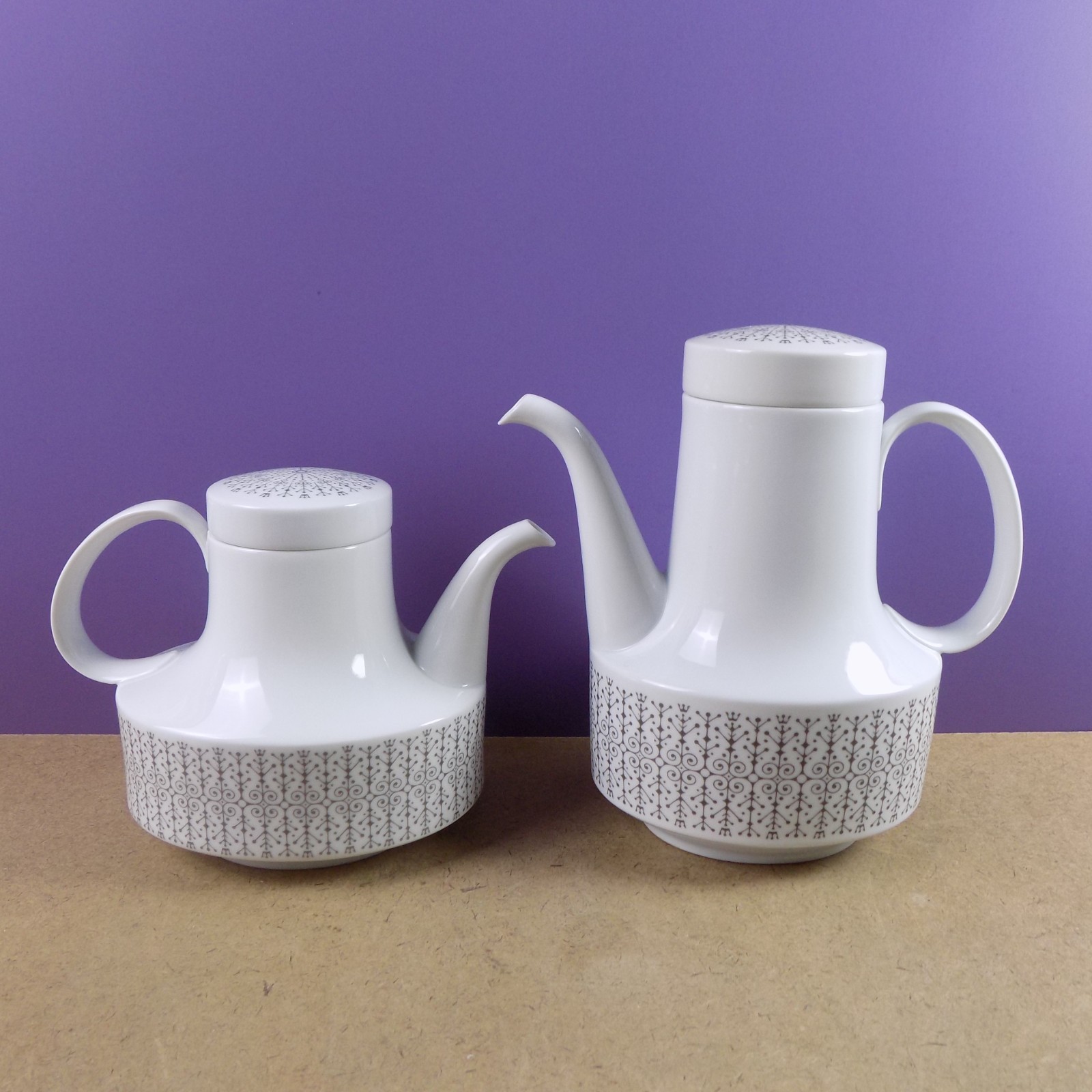 Rosenthal Porcelain Filigree Tea & Coffee Set Tapio Wirkkala Design Germany MCM