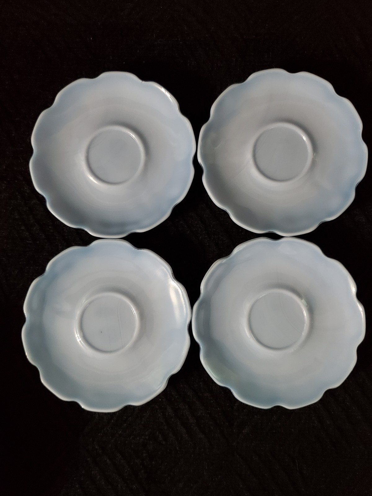 13 Piece Jeannette Delphite Blue Cherry Blossom Depression Glass Child’s Tea Set