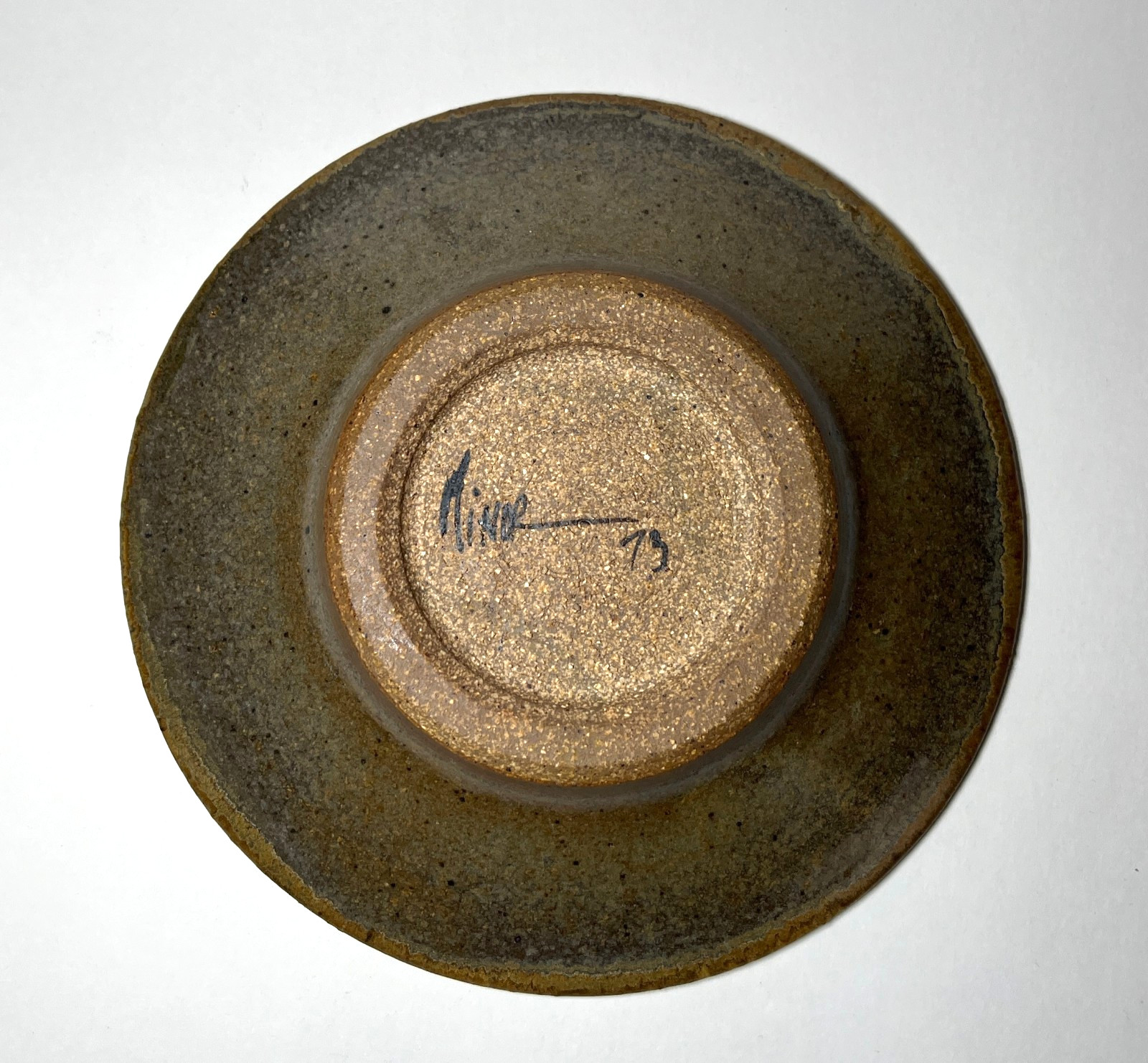 Signed Minor 1973 Studio Art Pottery Stoneware Plate Contemporary Modern