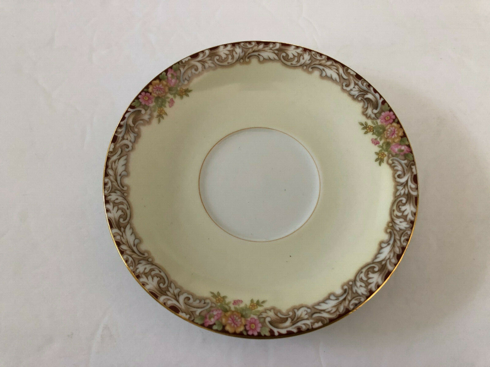 Noritake China Harmony 3906 Gold Trim, Red Brown Floral Border – TEA CUP SAUCER