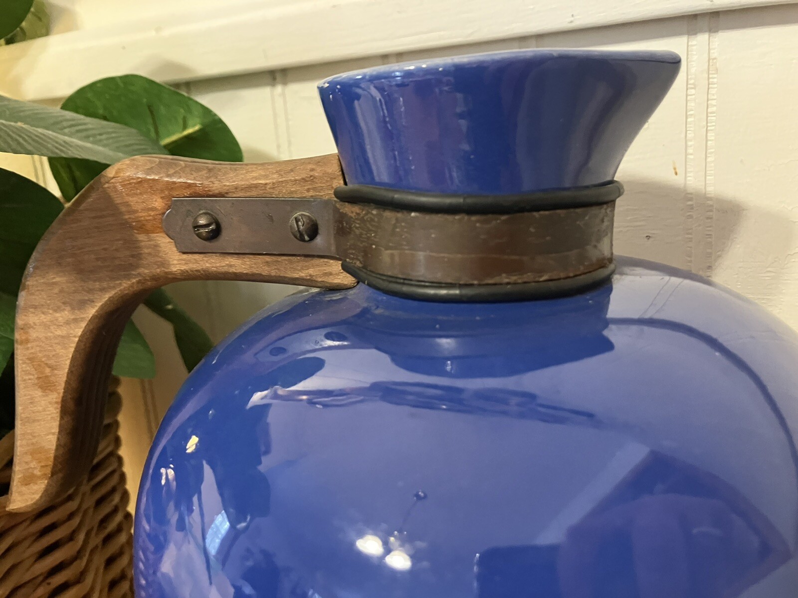 Vintage Hollydale Pottery Jug California Cobalt Glaze Carafe NO STOPPER