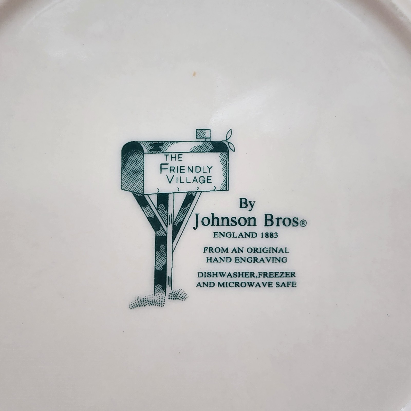 2 Johnson Brothers Friendly Village Covered Bridge Square Salad Plates-7.1/2″