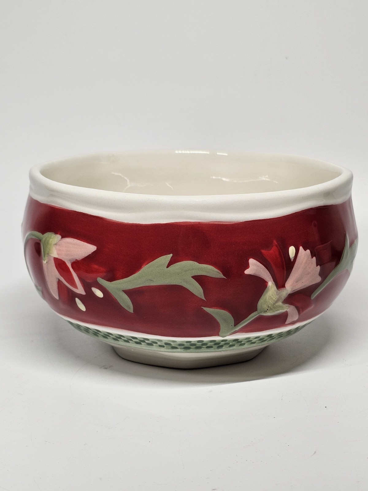 Fitz And Floyd Chalet Multicolor Soup Bowl Hand Painted Floral Pattern Ceramic