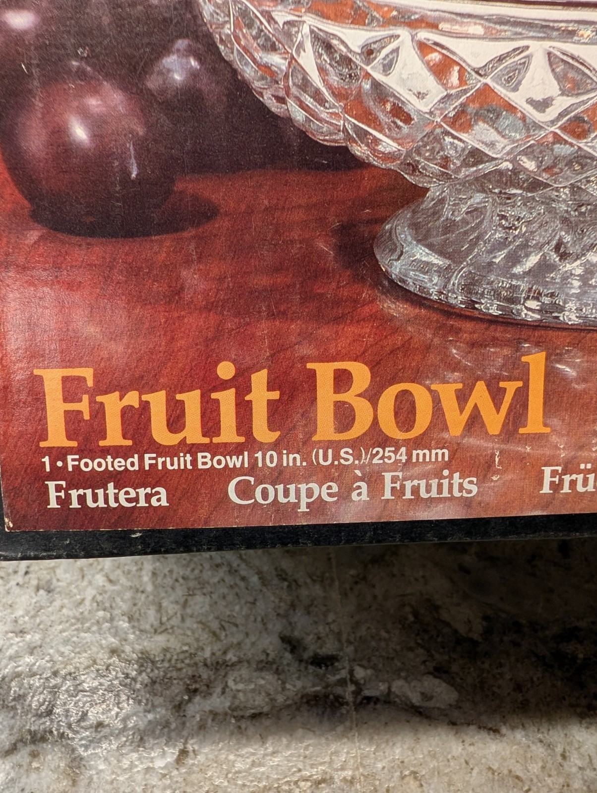 Wexford Anchor Hocking Fruit Bowl Footed 10″ Glass Center Piece Vtg W/Box USA