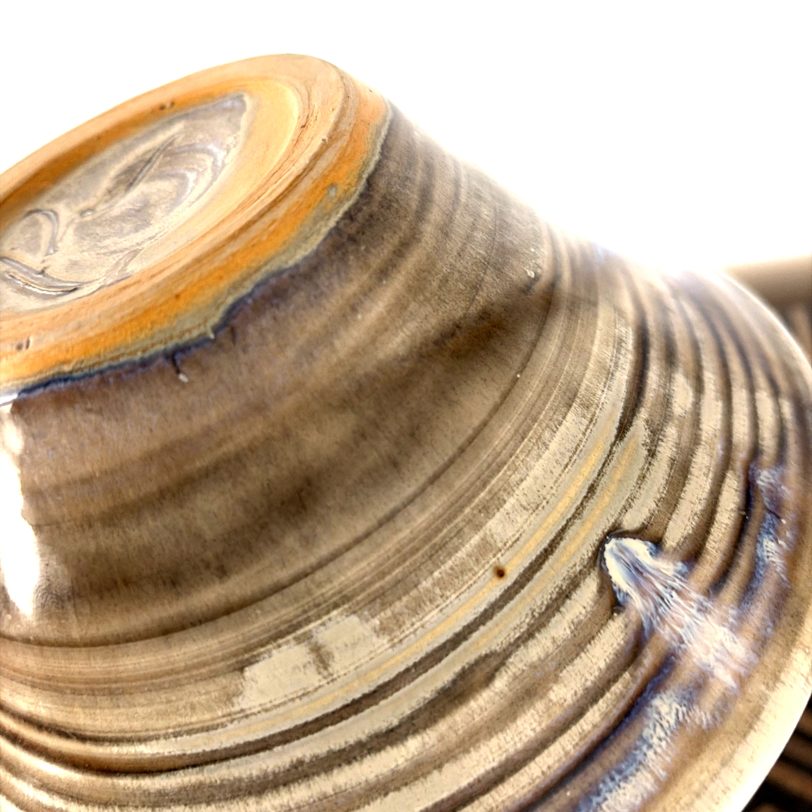 Vintage Hand Thrown Studio Art Pottery Bowl / Dish 7×3″ Gray Blue Drip Glaze