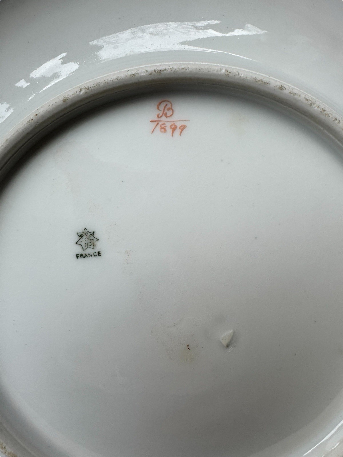 Antique Limoges France Plate Set 4 Hand Painted 1899 Scalloped Embossed Floral