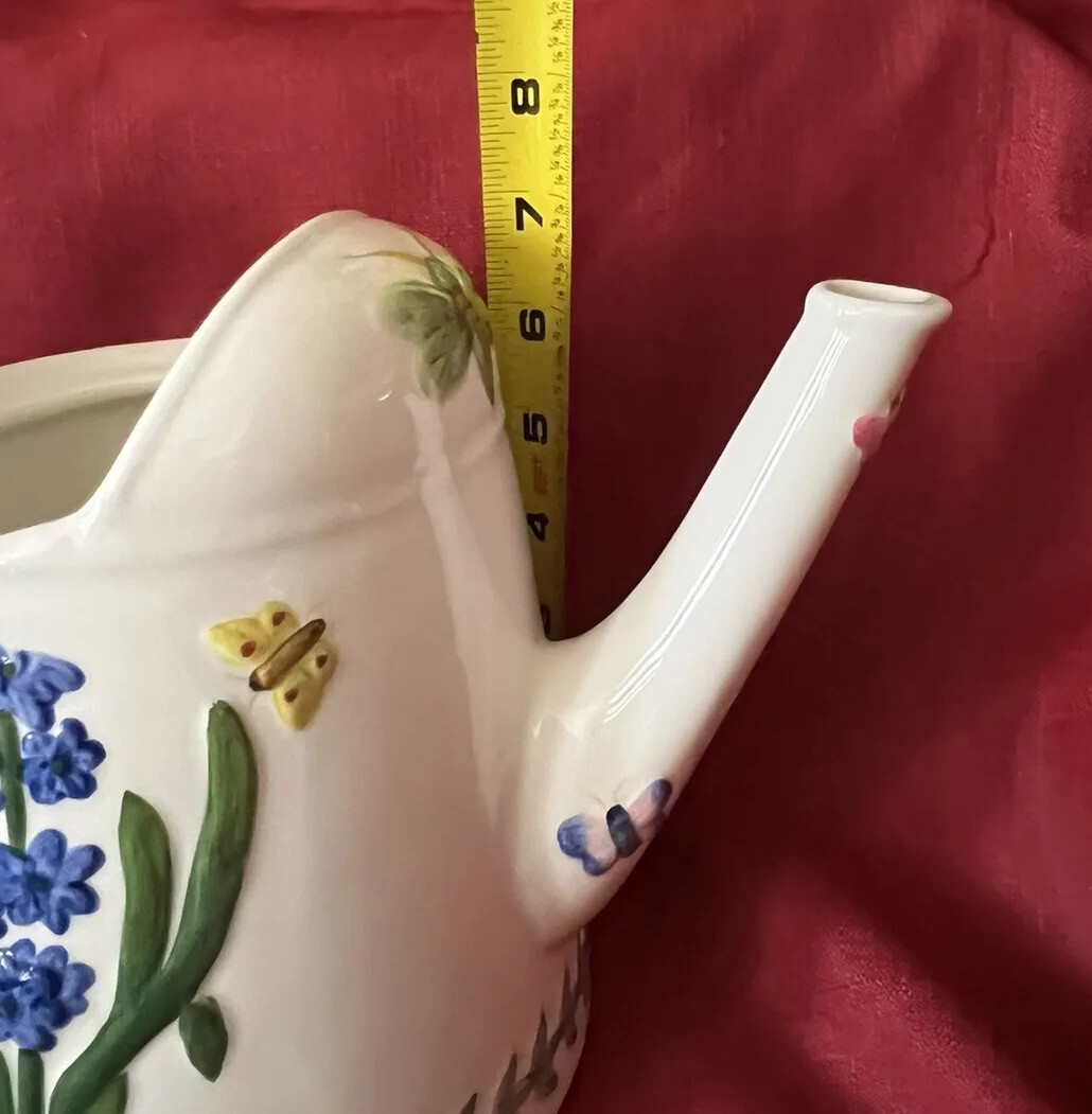 Portmeirion Botanic Garden Watering Can Teapot Butterflies Flowers 2.75pt/1.65qt