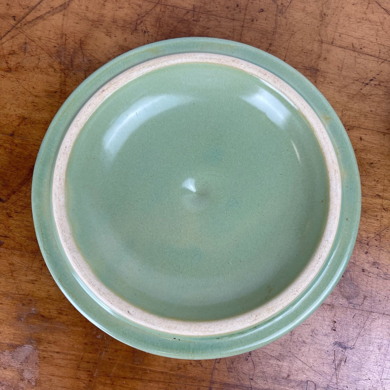 Vintage La Solana Potteries Solana Ware Green Covered Handled Pot 11” Long