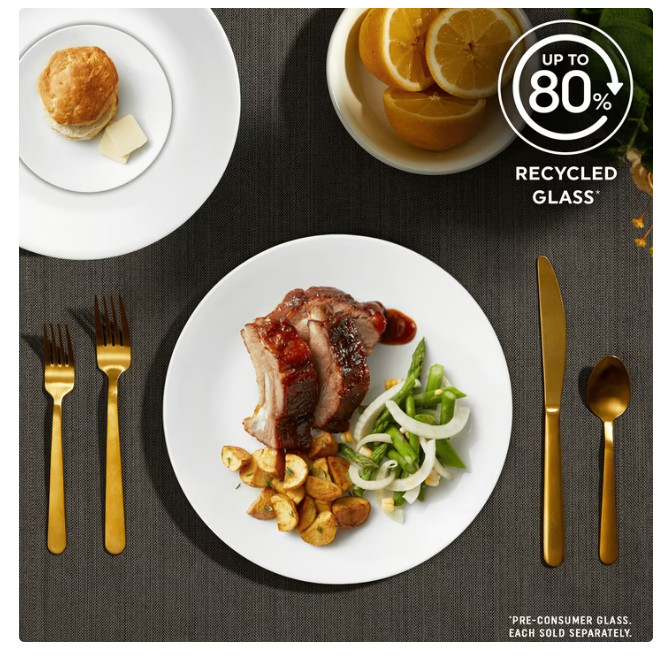 Corelle Livingware Winter Frost White 10.25″ Dinner Plate, Set of 6