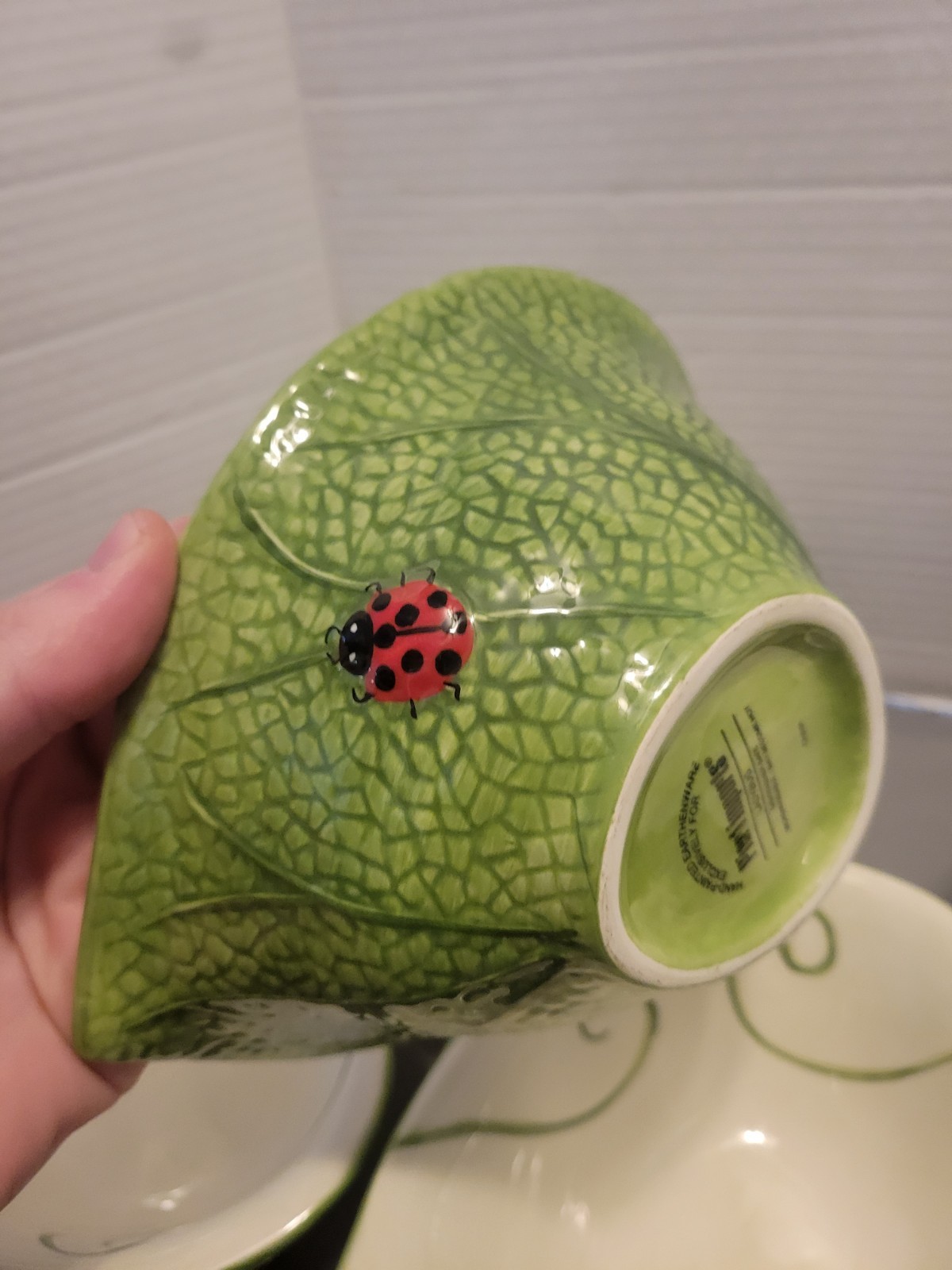RARE~Pier 1 Imports Ladybug Leaf Heart Shaped Bowls~Set 4 And 1 Serving Bowl