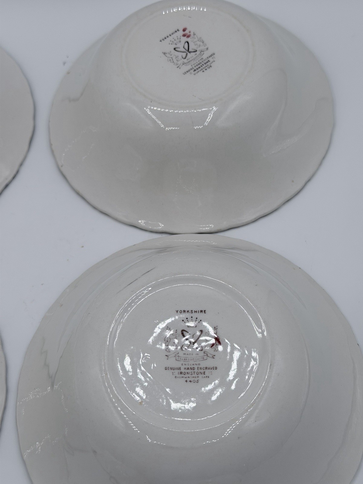Staffordshire Ironstone Yorkshire Multicolor Coupe Cereal Bowls Set of 6 England