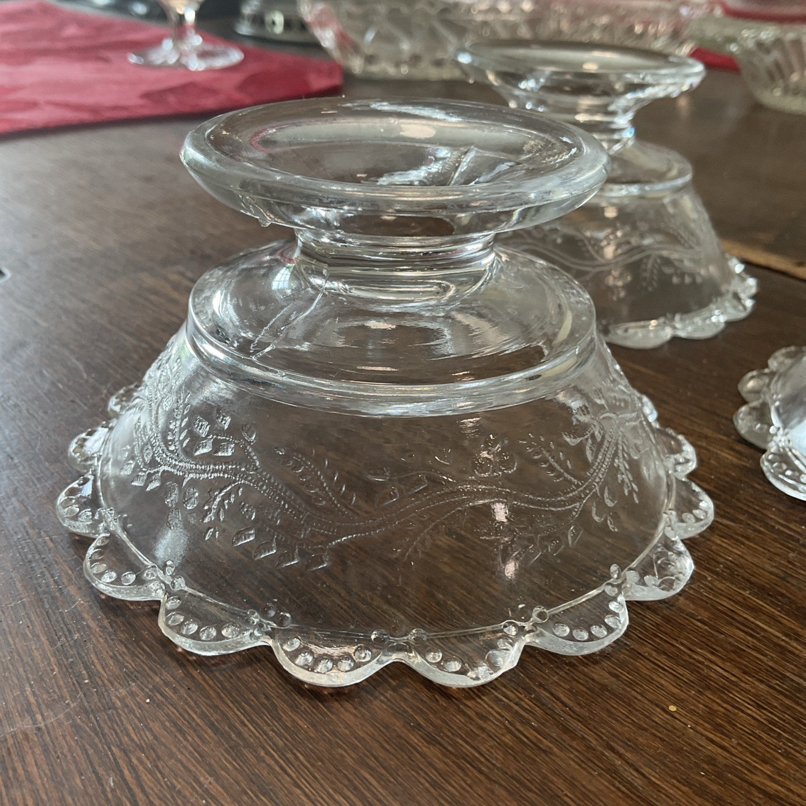 1879 CAPITOLA AKA BARLEY Bryce, Higbee Footed Sauce / Berry Bowl set of 3