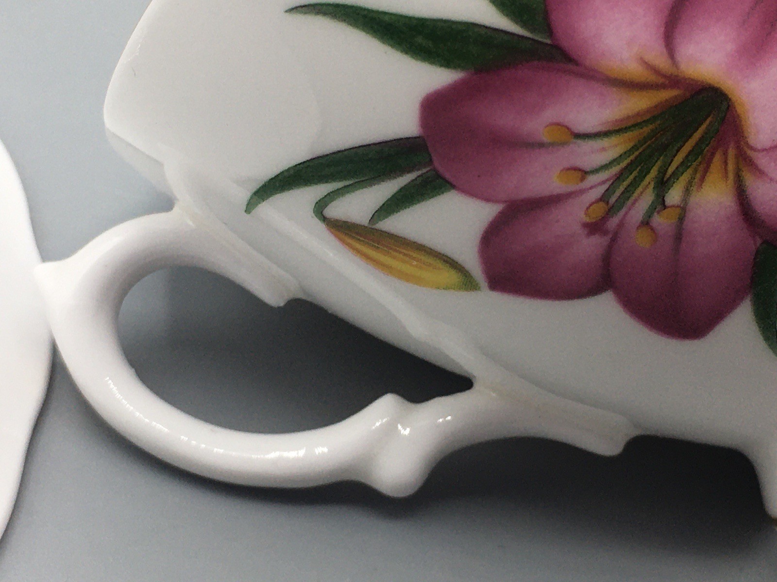 Royal Vale Bone China Lilly’s Yellow & Red Floral Teacup & Saucer Vintage