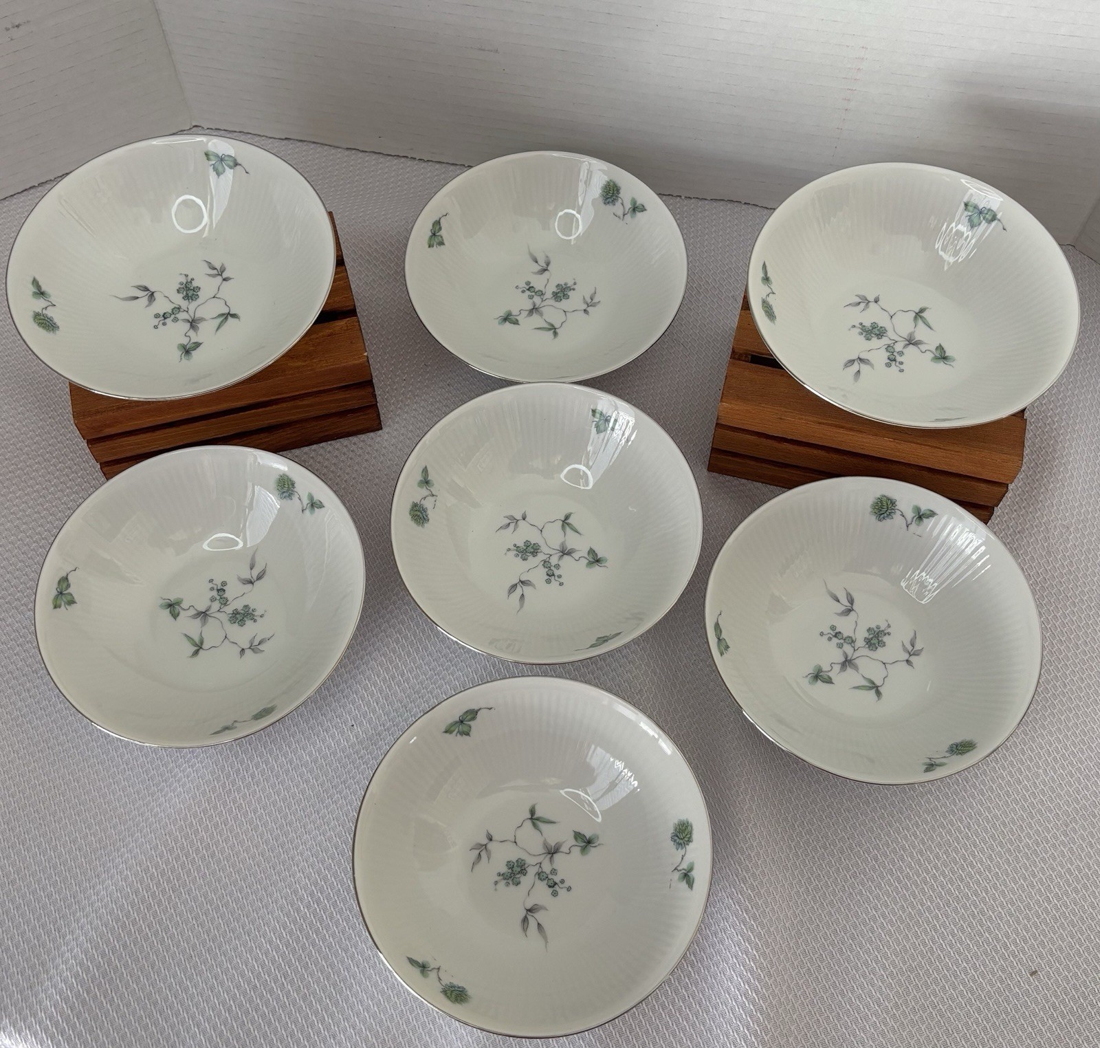 Mitterteich Bavaria Germany Floral Soup Bowls Set of 6 Vintage 5.5”