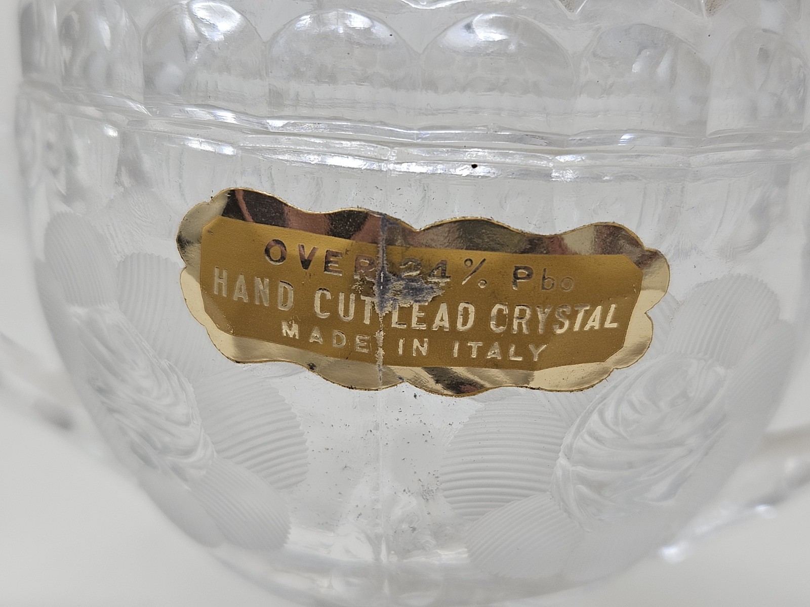Vintage Italian Hand-Cut Lead Crystal Lidded Candy Dish