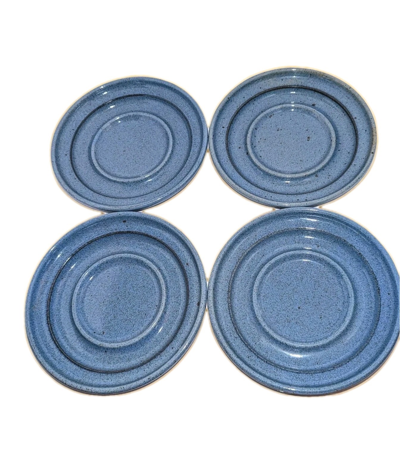 Vtg Dansk Nielstone Blue Saucers Speckled Large 6⅞” Made in Japan A+! x4 Plates