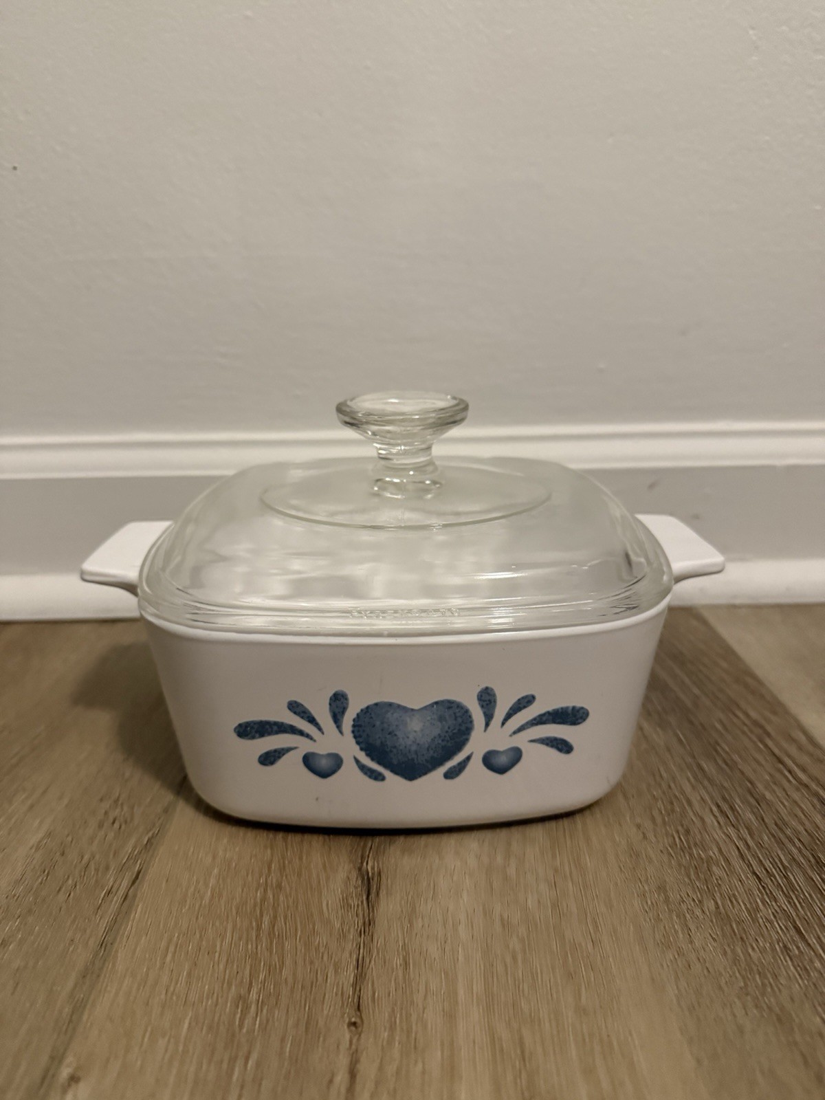 Corning Ware Country Kitchen Blue Sponge Heart A-1.5-B Casserole Dish Lid 1.5 L