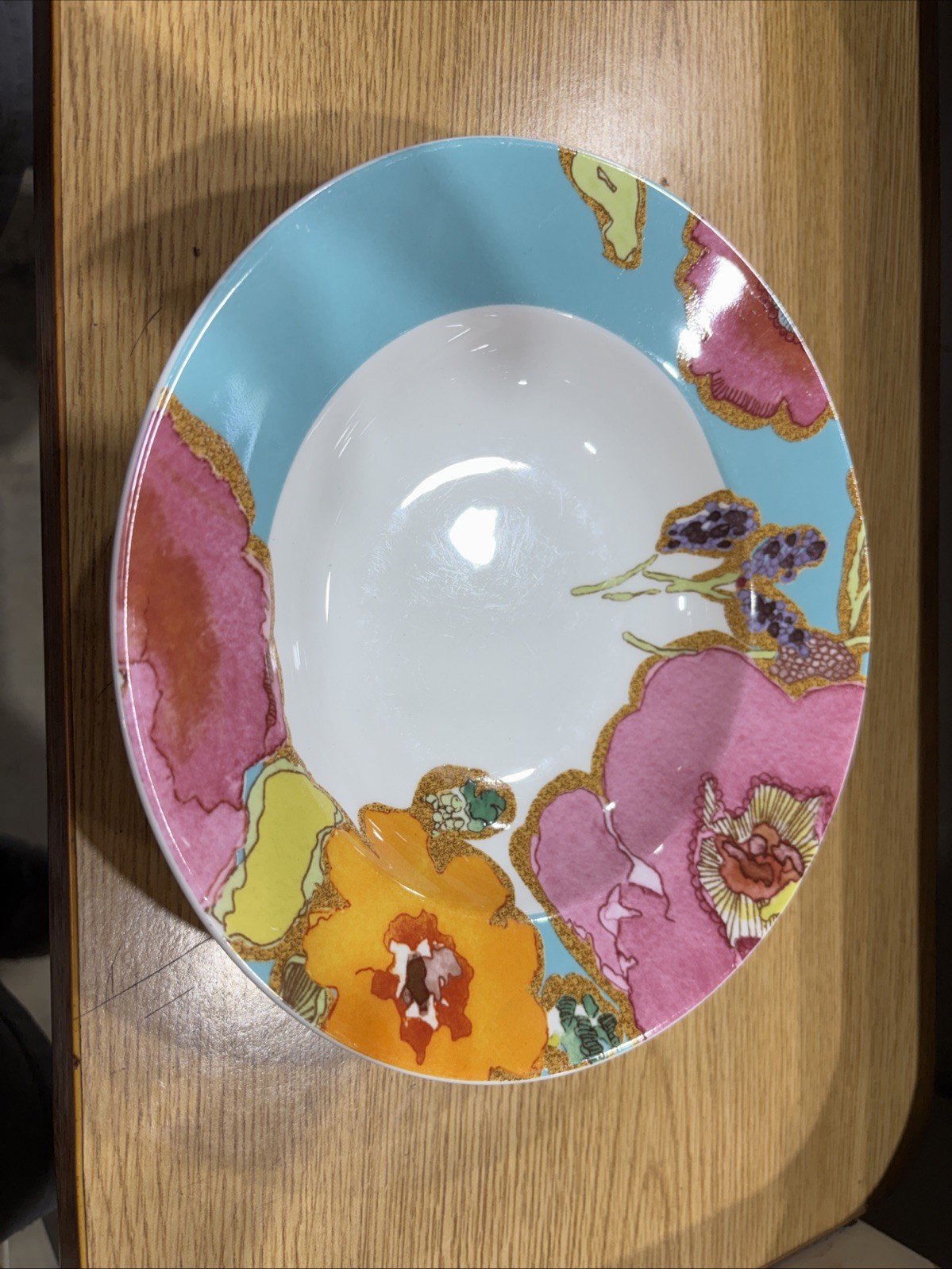 Lenox Floral Fusion by Stephanie Ryan Aqua Blue 9.5″ Serving Bowl