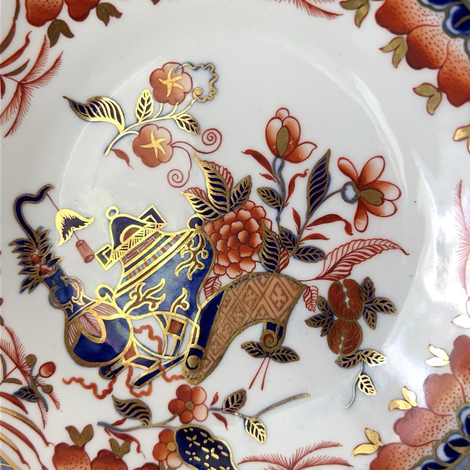 Antique Early Spode Cup & Saucer Japanese Imari C1810 Porcelain Gilt Blue Red