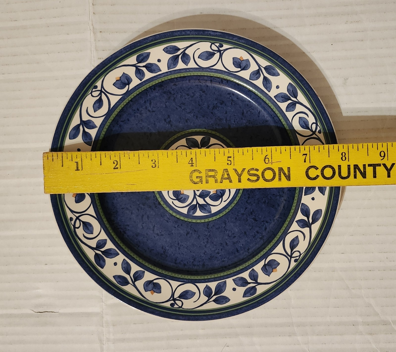 Pfaltzgraff Orleans 7 7/8″ Salad Plates Set Of 4 Blue Buds Bands Thailand