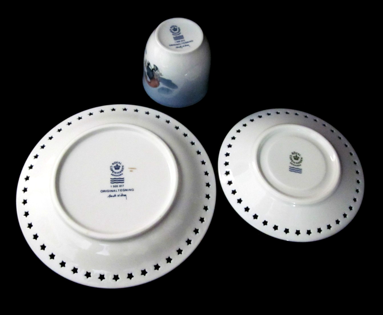 3 Piece Scandinavian Child’s Cup Saucer/Snack Plate Set Tomte/Nisse & Cat