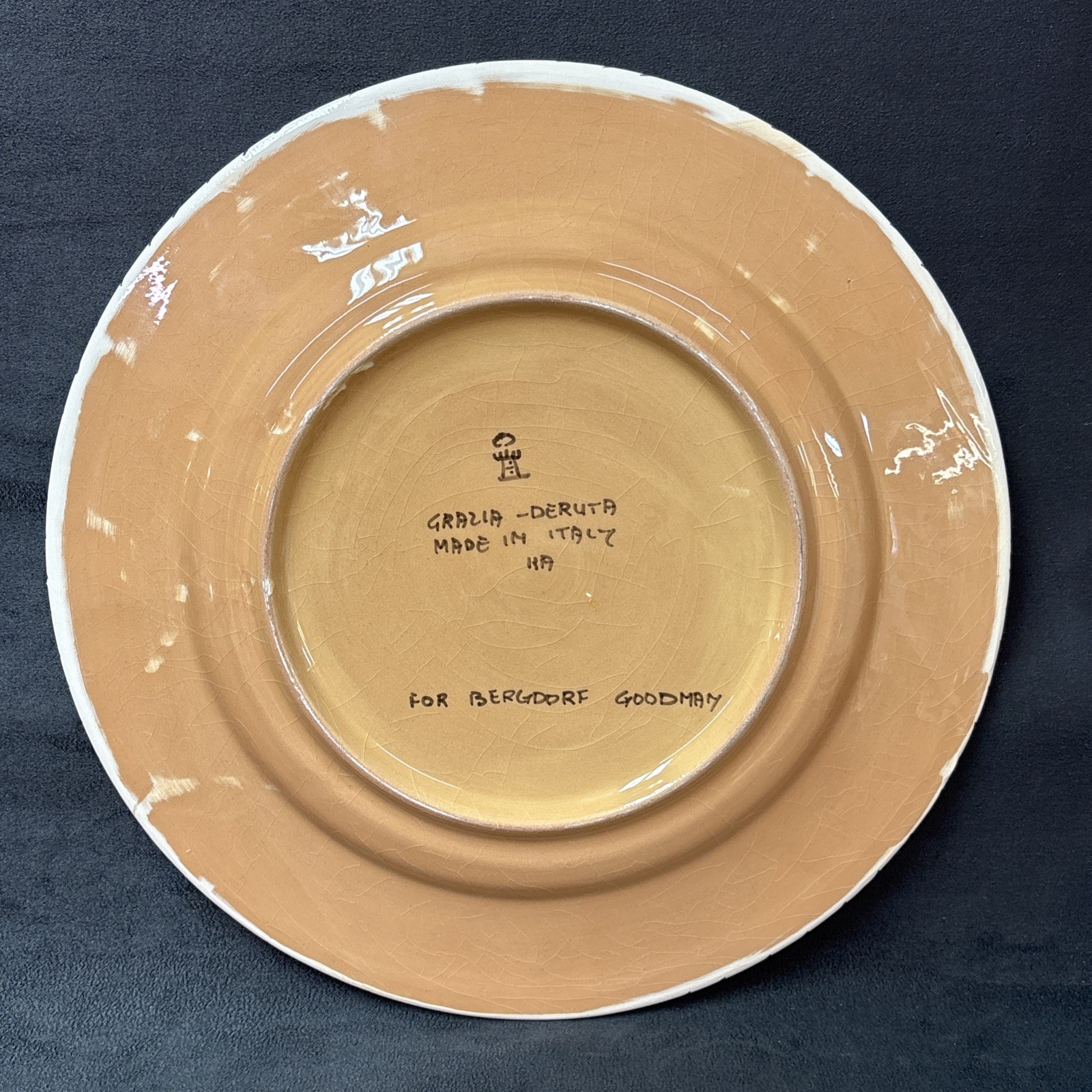 Grazia Deruta LION for Bergdorf Goodman Plate 11 1/4 Inches #CRAZED#