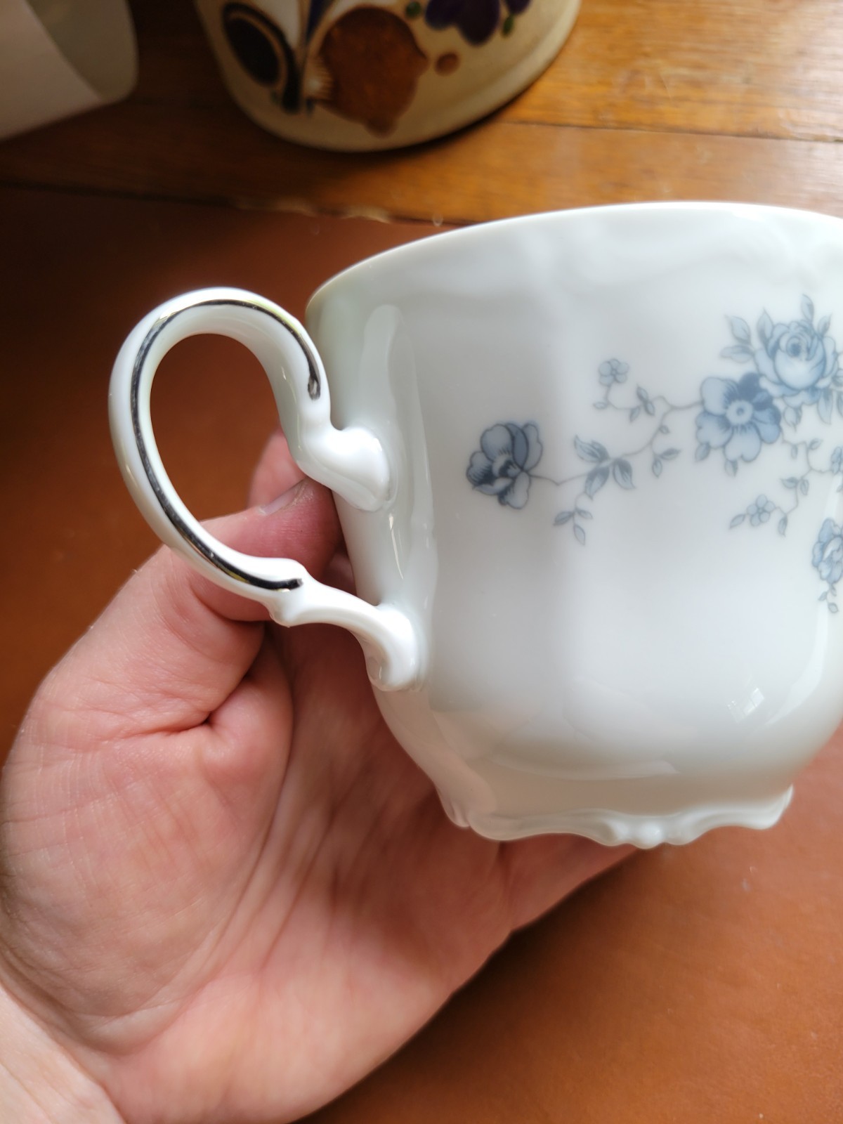Vtg JOHANN HAVILAND Bavaria Germany “Blue Garland” TEACUP COFFEE CUP