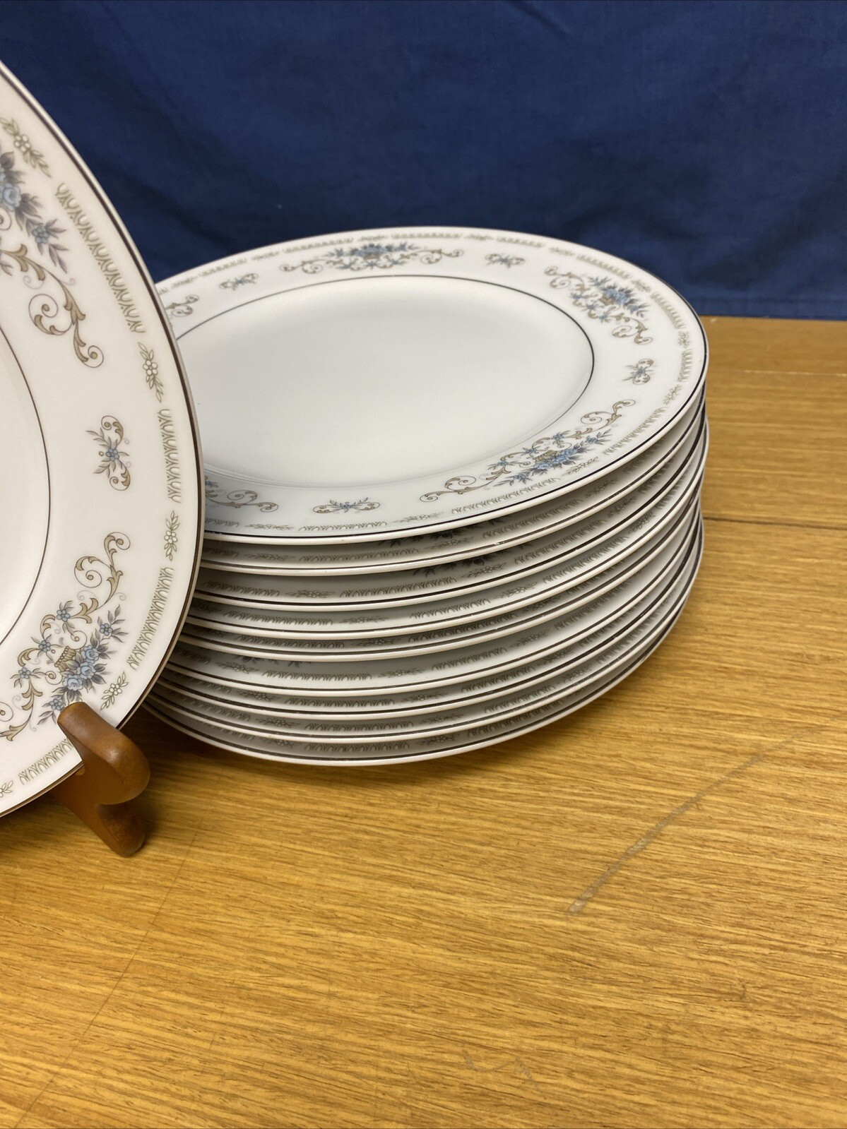 10 Vintage Wade Fine Porcelain China “Diane” 10 1/4” Dinner Plates – Japan