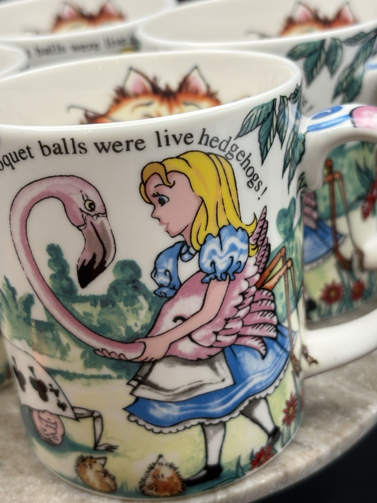 Alice In Wonderland Tea Coffee Mug Paul Cardew Croquet Cheshire Cat Set Of 4