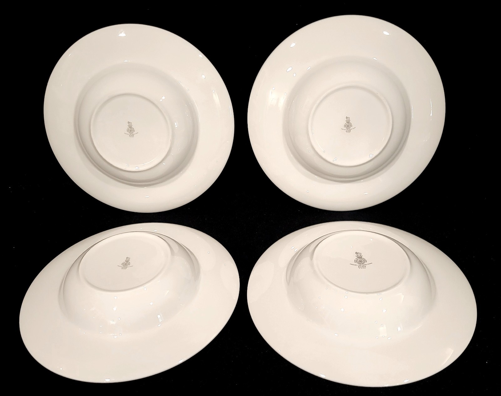 ROYAL DOULTON ALICE RIMMED SOUP BOWL 8 1/8″ SET OF 4 ENGLAND