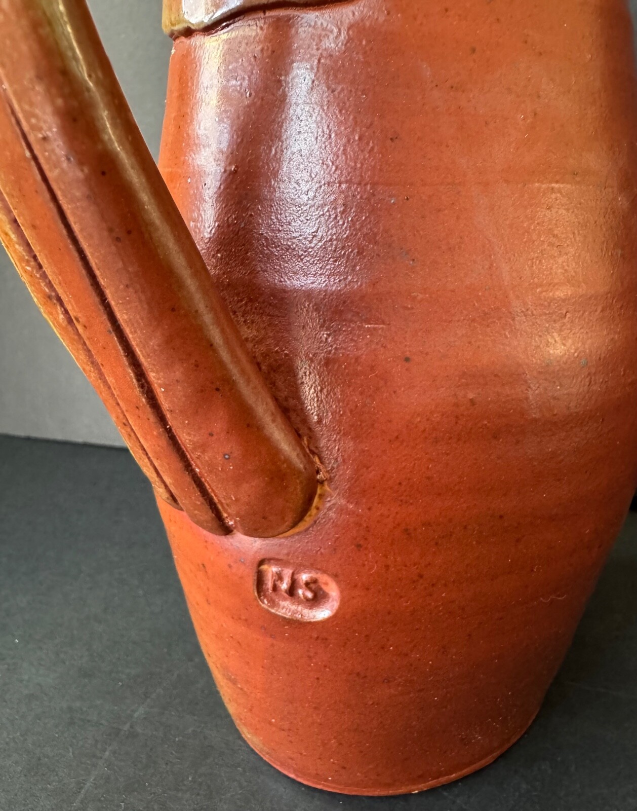 Contemporary handcrafted Sagger fire pitcher 9”