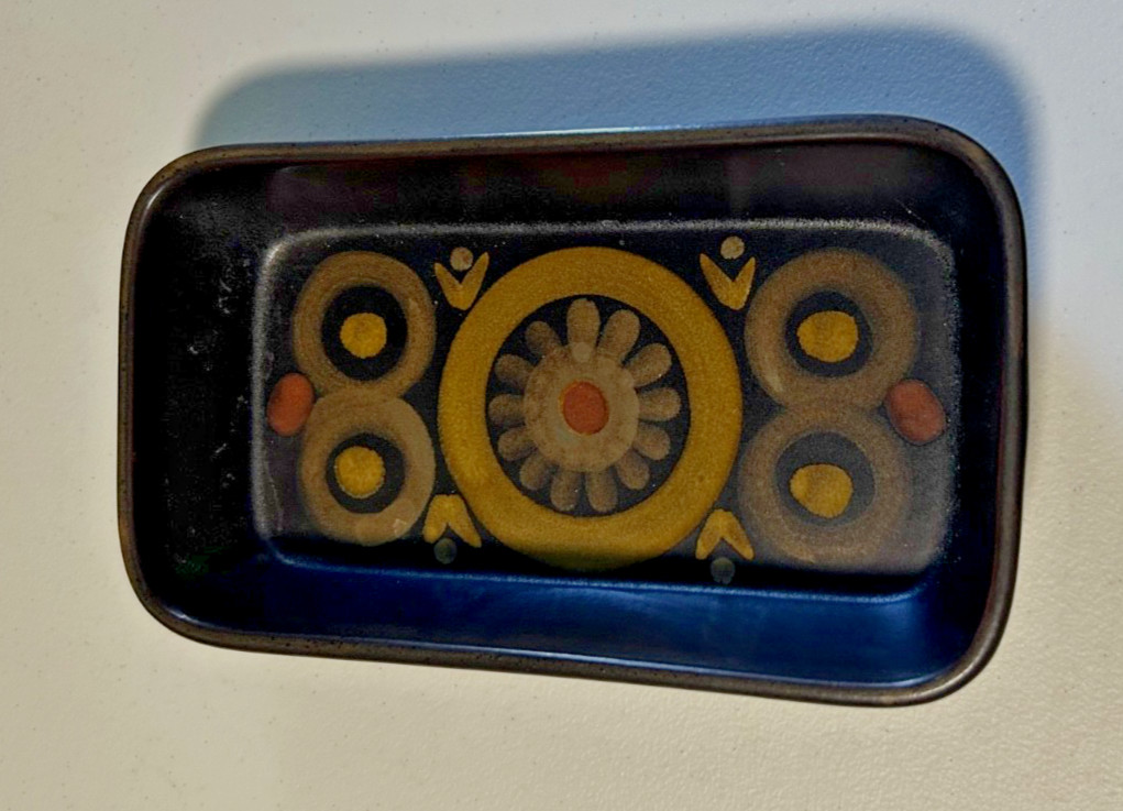 Vintage Denby Arabesque Hors d’Oeuvres 8.5″ Rectangle Stoneware Dish MCM 1960s