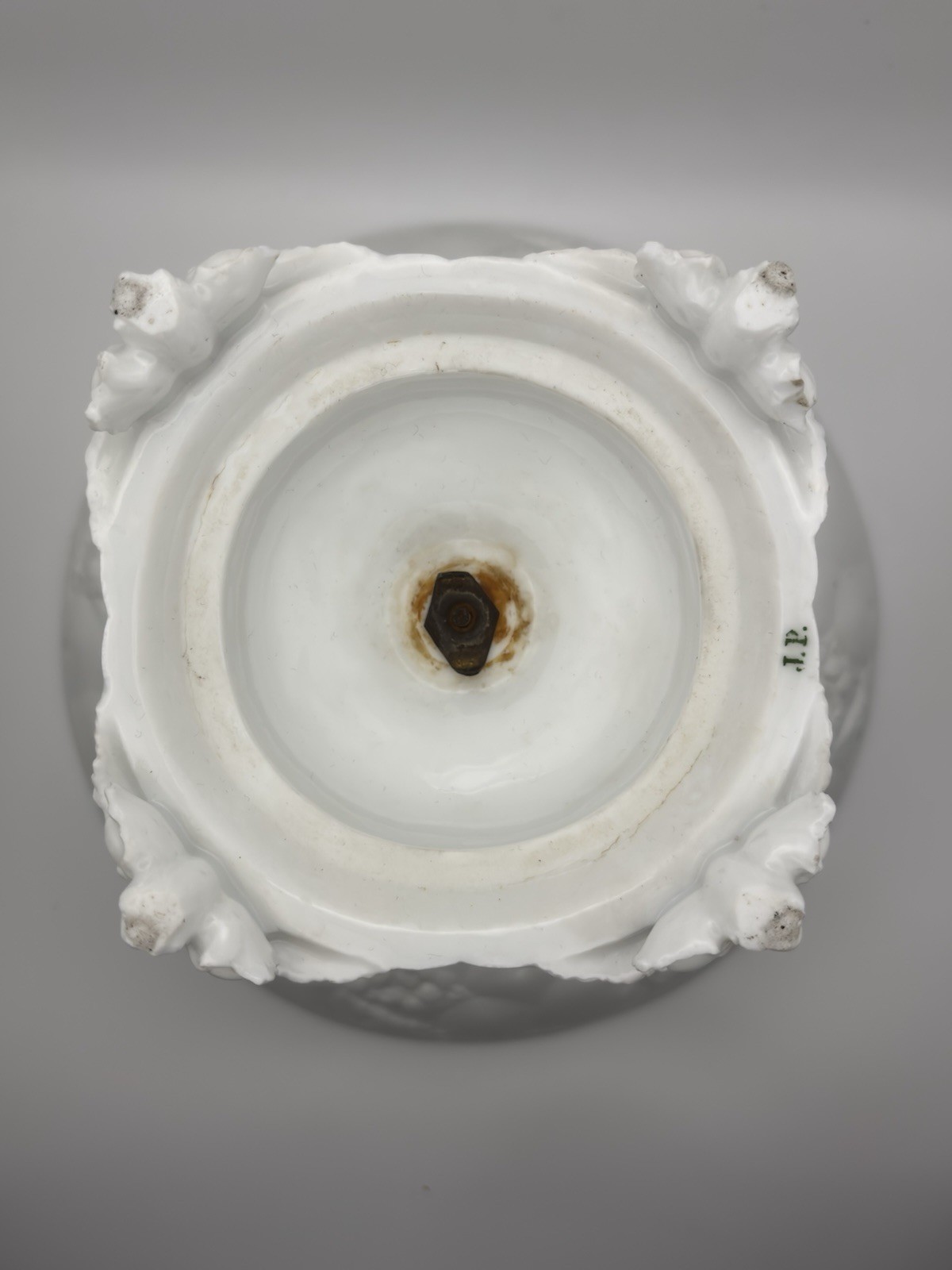 Jean Pouyat Limoges JPL White Porcelain Footed Compote Tazza 8.75″