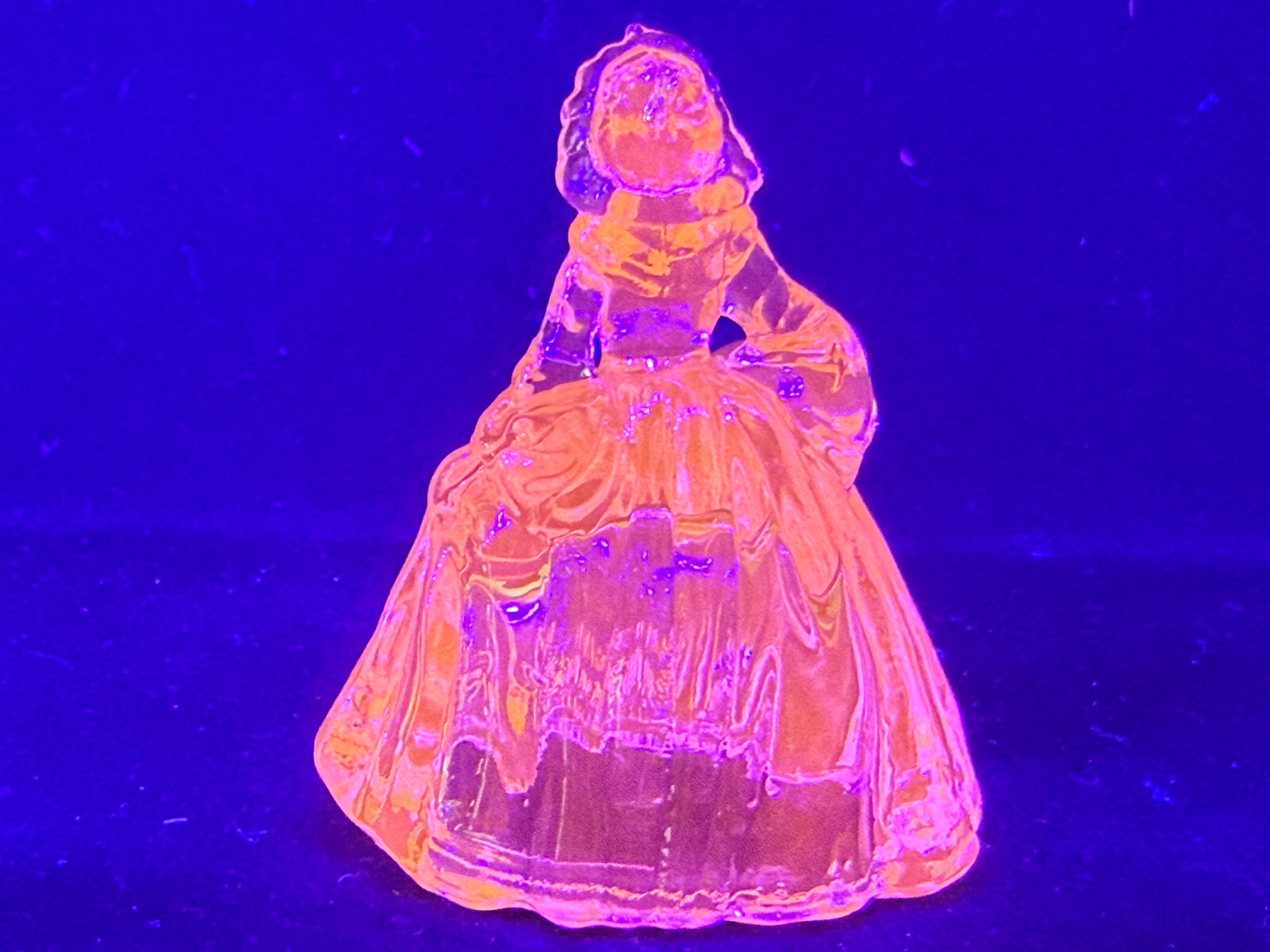 Green Vaseline uranium glass girl doll candy container woman Elizabeth selenium