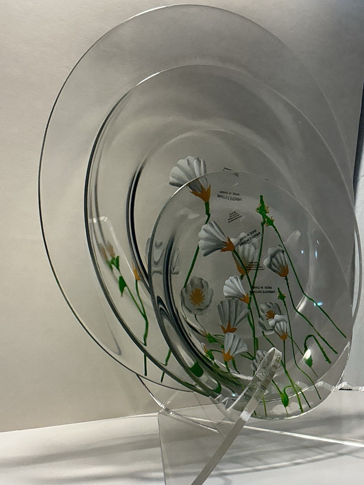 Hand Painted Clear Salad Plate