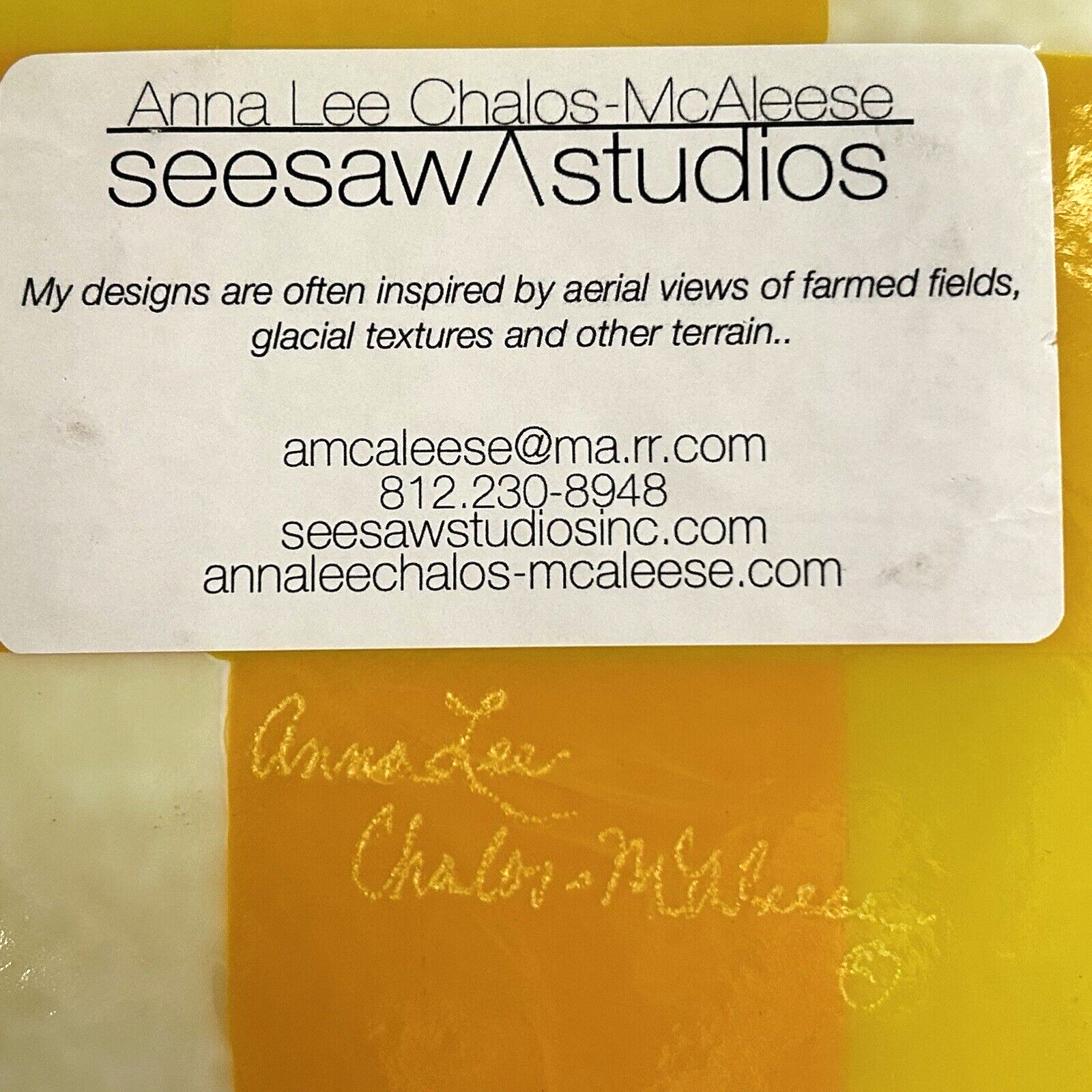 Indiana Artisan Art Glass Dish by Anna Chalos McAleese Hand Signed
