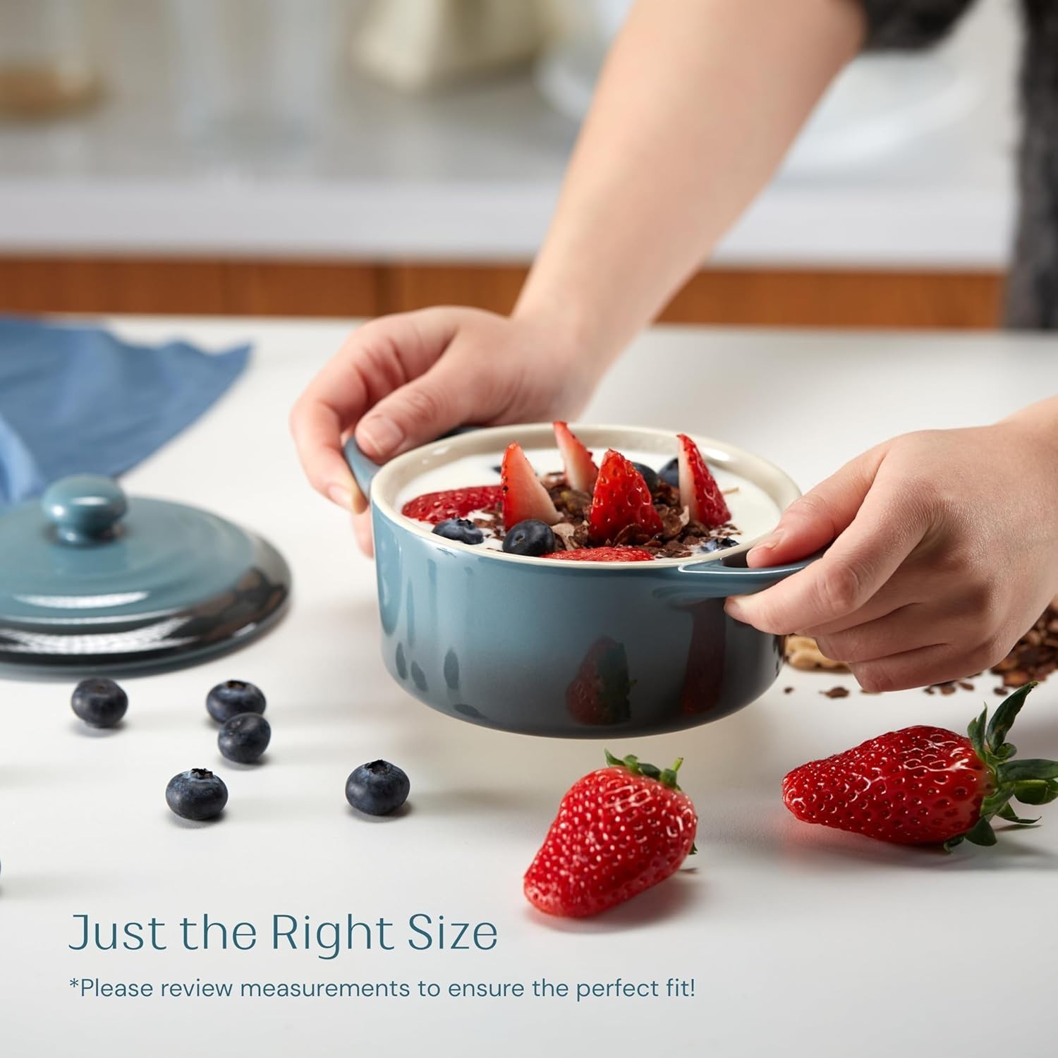 Set of 4 Stone Ombre Mini Cocottes – 12 oz Casserole Dishes for Elegant Dining
