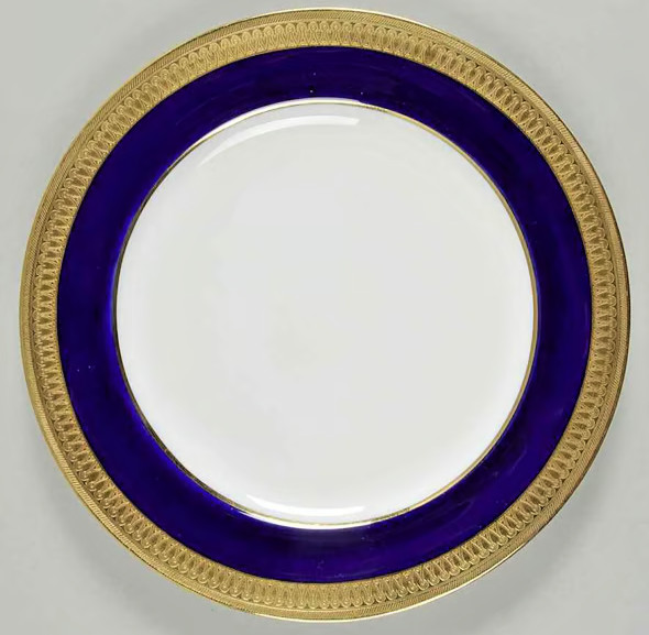 1 MINTON G6262 COBALT BLUE W Encrusted GOLD TRIM BAND DINNER PLATE 10 1/4″ VGC