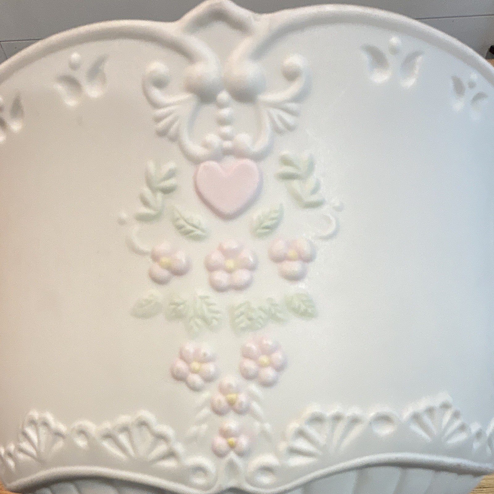 Enesco Precious Moments Ceramic Decorative Bowl Floral White Pink Green 1994