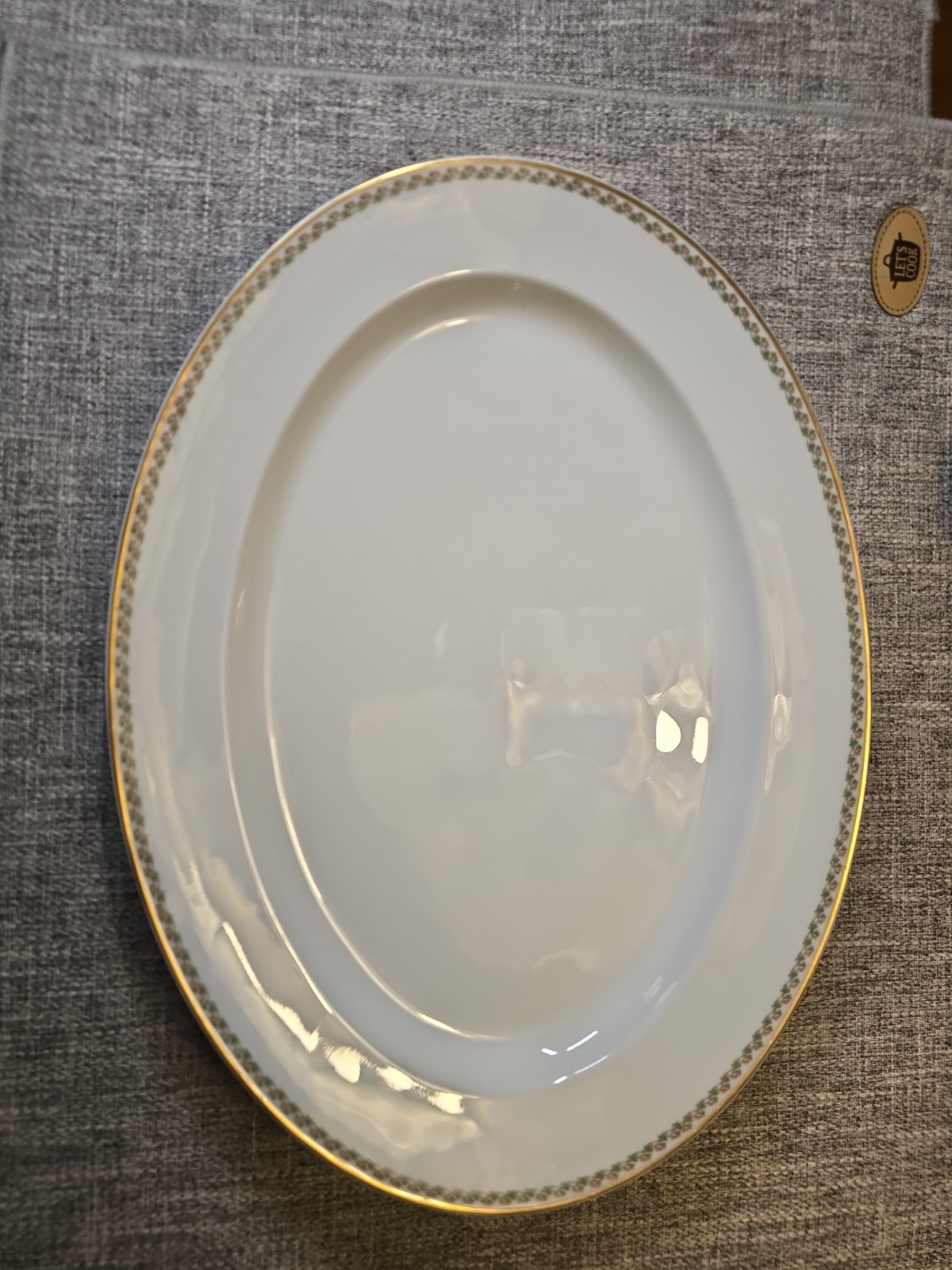 Haviland Limoges LISBON Large 16″ Platter Gold Trim Rare