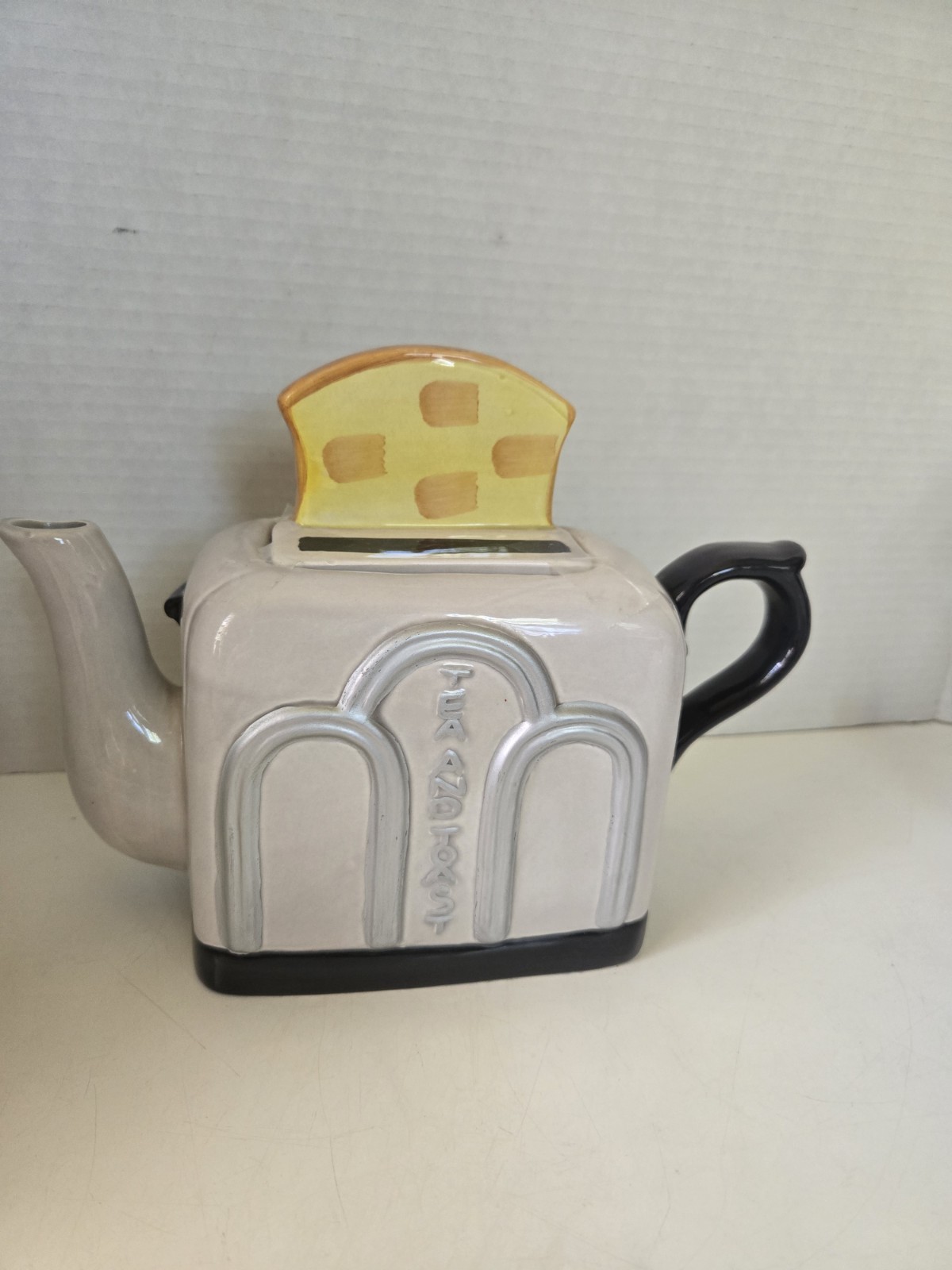 Vintage SEYMOUR MANN INC. ” Tea And Toast ” Art Deco Novelty Teapot- 1980s
