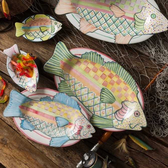 MacKenzie Childs Perfect Fish Platter – Green