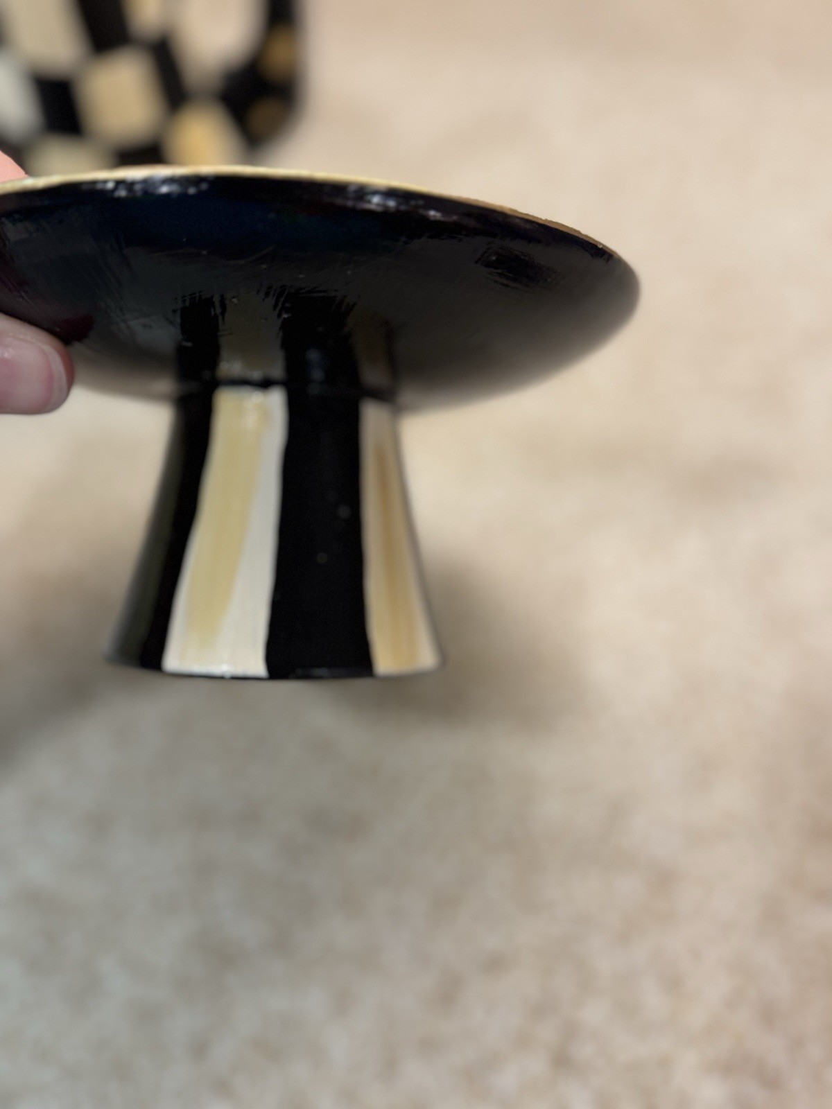 McKenzie Childs INSPIRED Mini Creamer And Pedestal