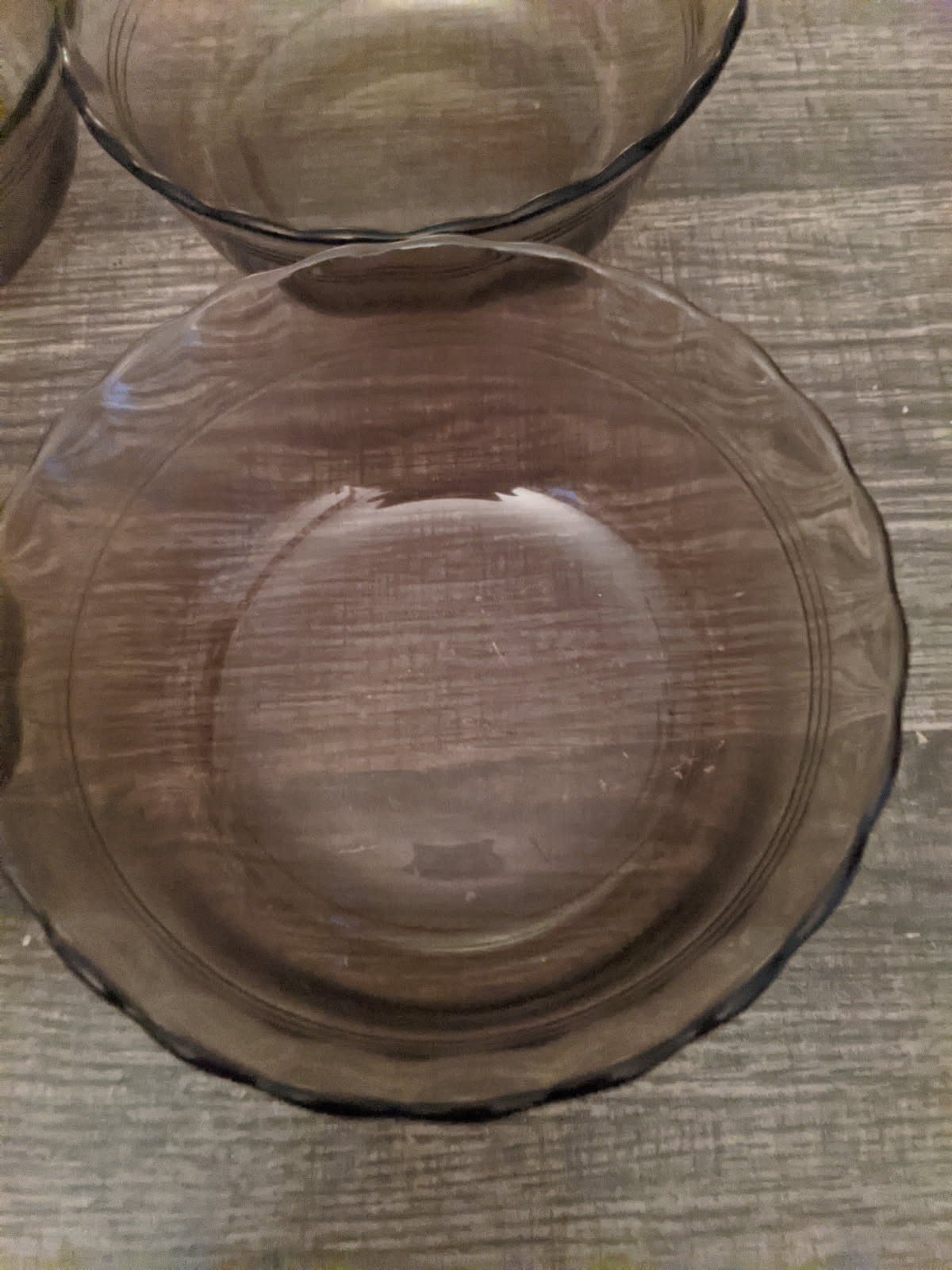 PYREX AMBER CEREAL /SOUP BOWLS x4 SCALLOPED EDGE 5&1/2 INCHES FREE USA SHIPPING