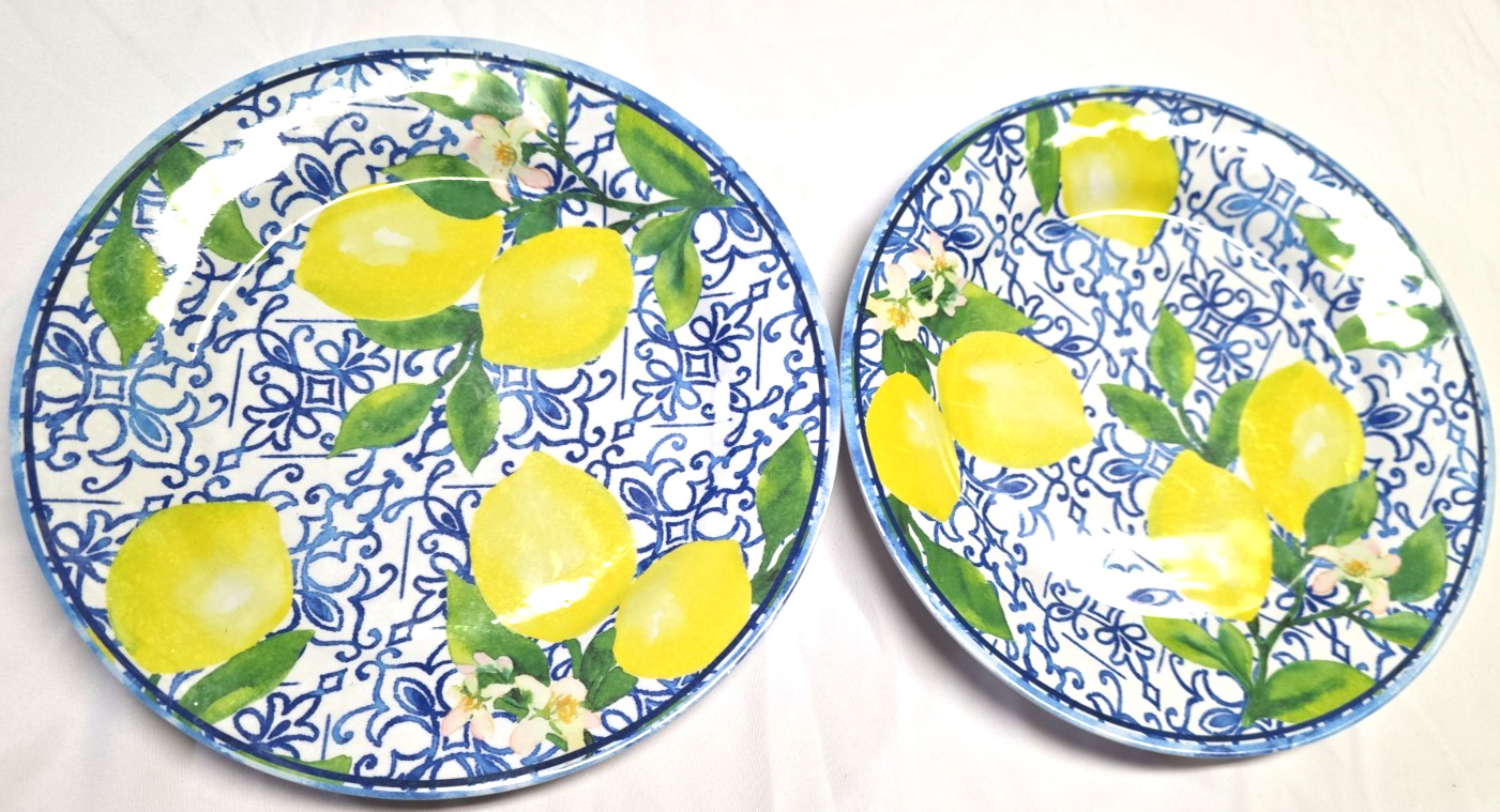 Set Of Two Beautiful 9-in Lemon Plates