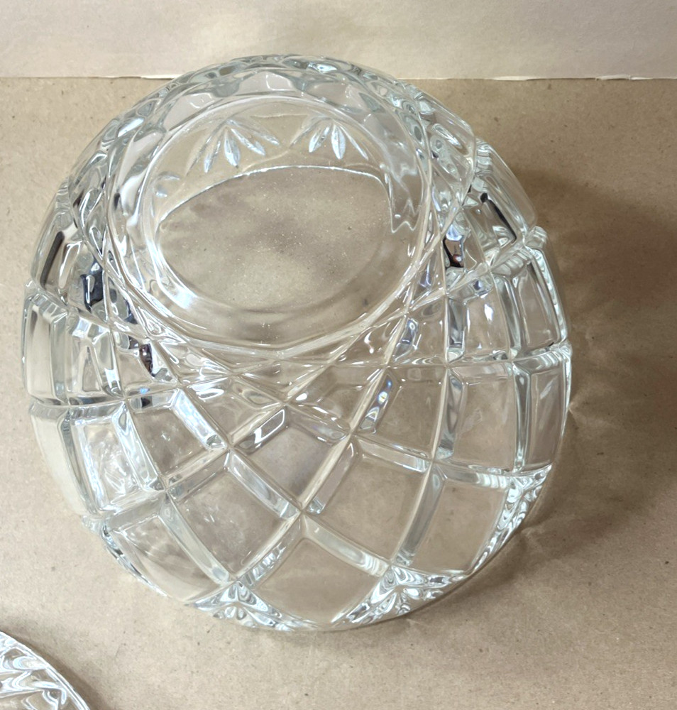 Mikasa Roxborough 9 Pc Punch Bowl Set Crystal Glass w/ Box SA809