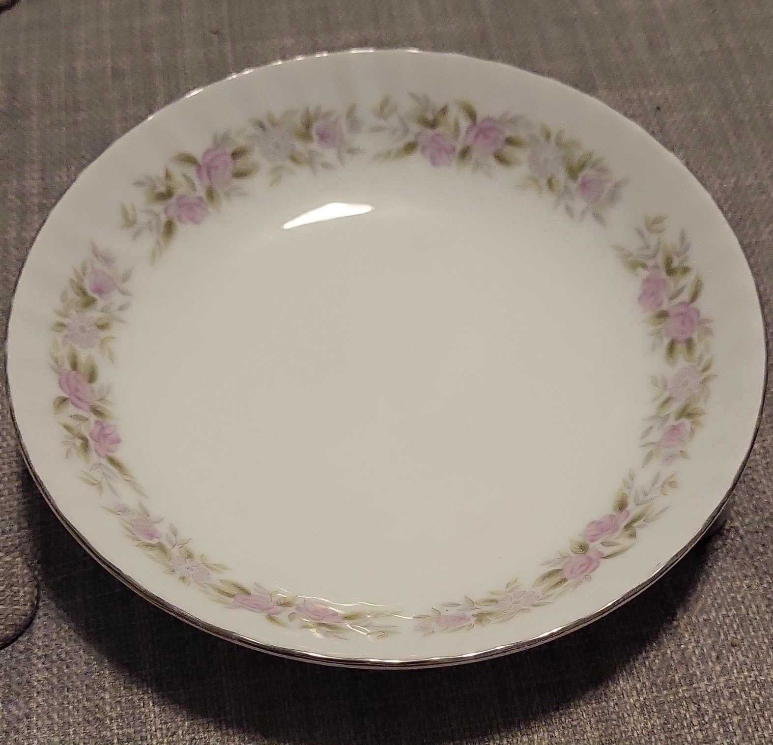 Tea House Rose by Dynasty Floral China Bowl, Round, White/Pink/Green