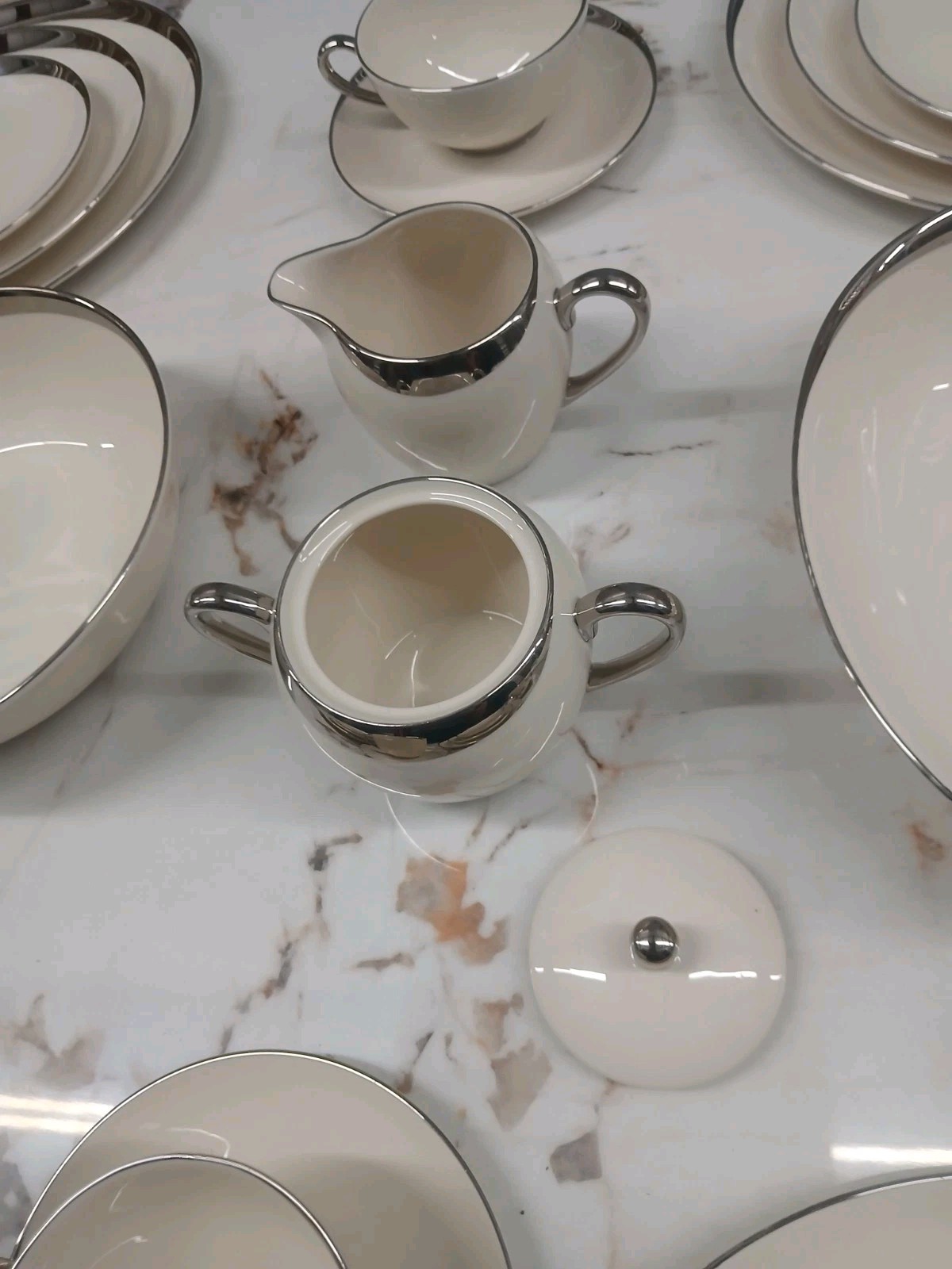 Flawless 46 Piece Set Pickard Crescent Platinum 1123 Vintage China