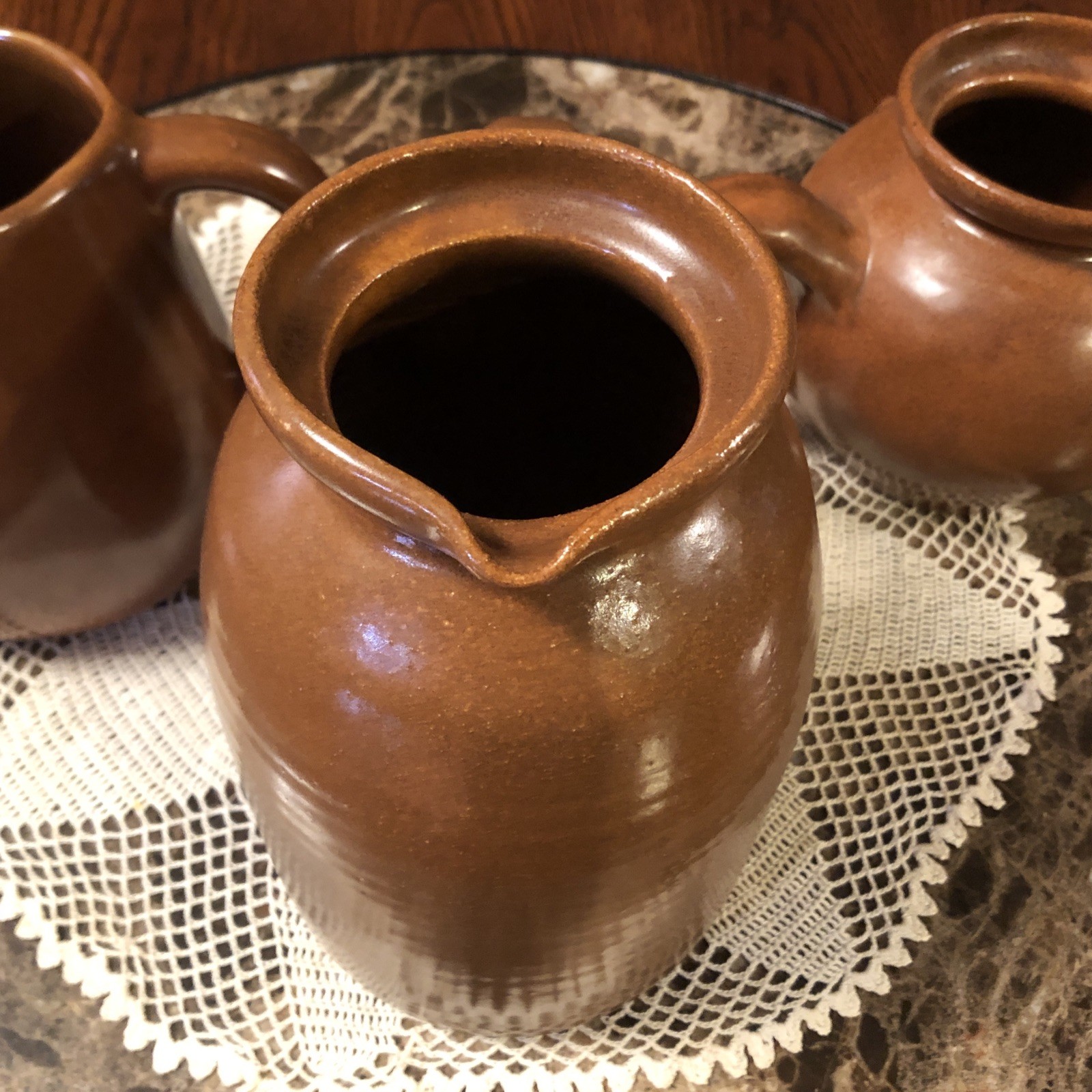 LOT OF 3 Bybee BB Kentucky American Art Pottery Caramel Coffee Pitcher/T Pots