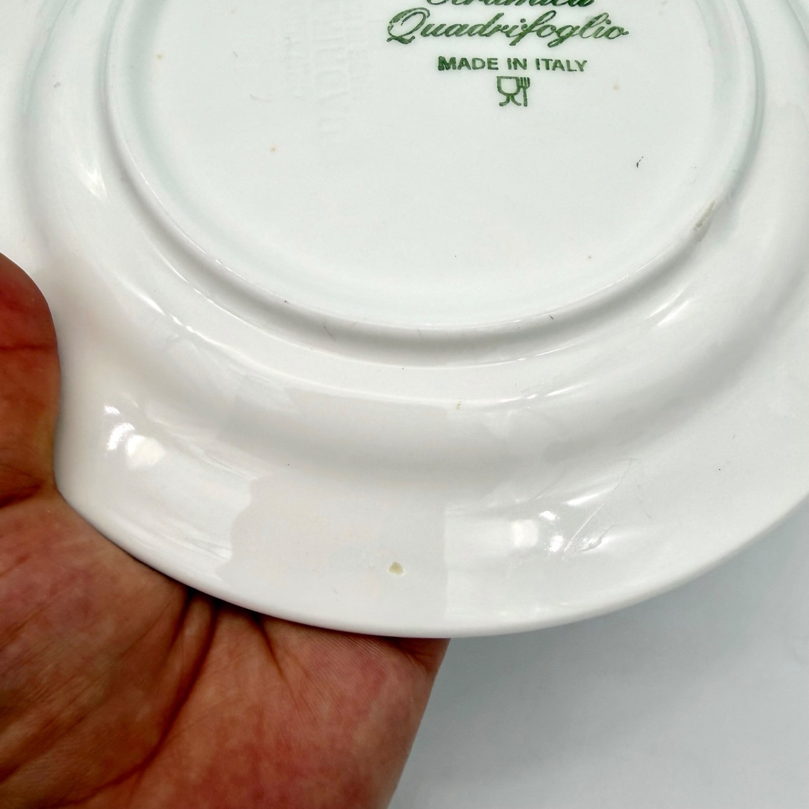 Ceramica Quadrifoglio Salad Plates 7.75in Ceramic Fruit Blue White Set 4 Italy